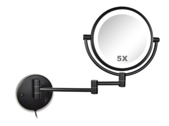 SaniDreams Make-up spiegel rond zwart 5x vergroot